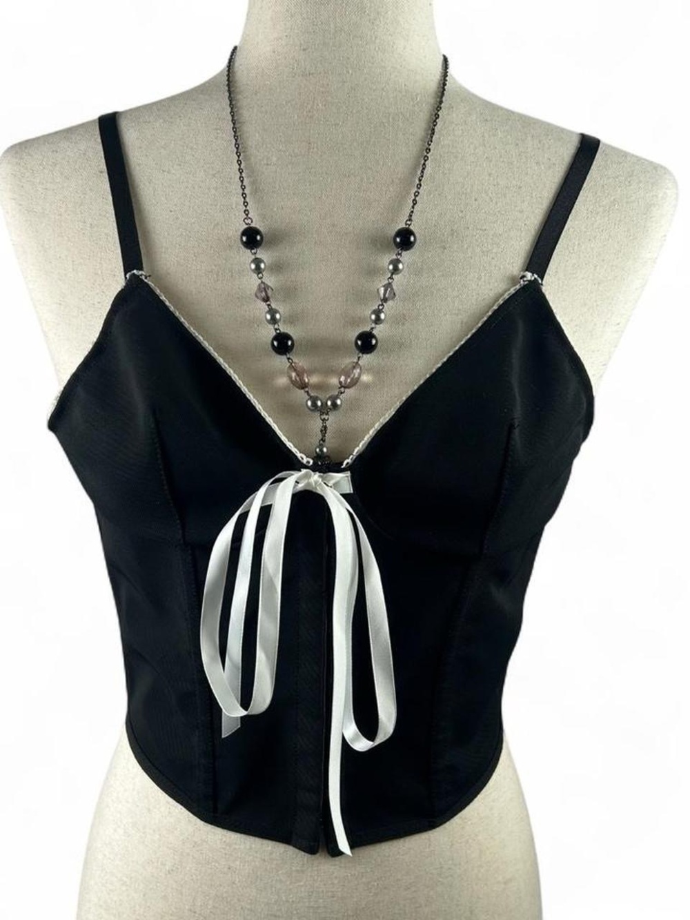 Goth Black XS Front Clasp Corset Top